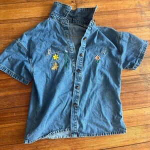 Embroidered Denim Spring Shirt